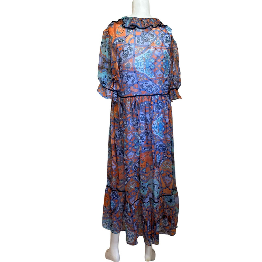 Free People Cassis Chiffon Sheer Maxi Dress with Attached Slip sz S NWT $198 NEW - Picture 3 of 16